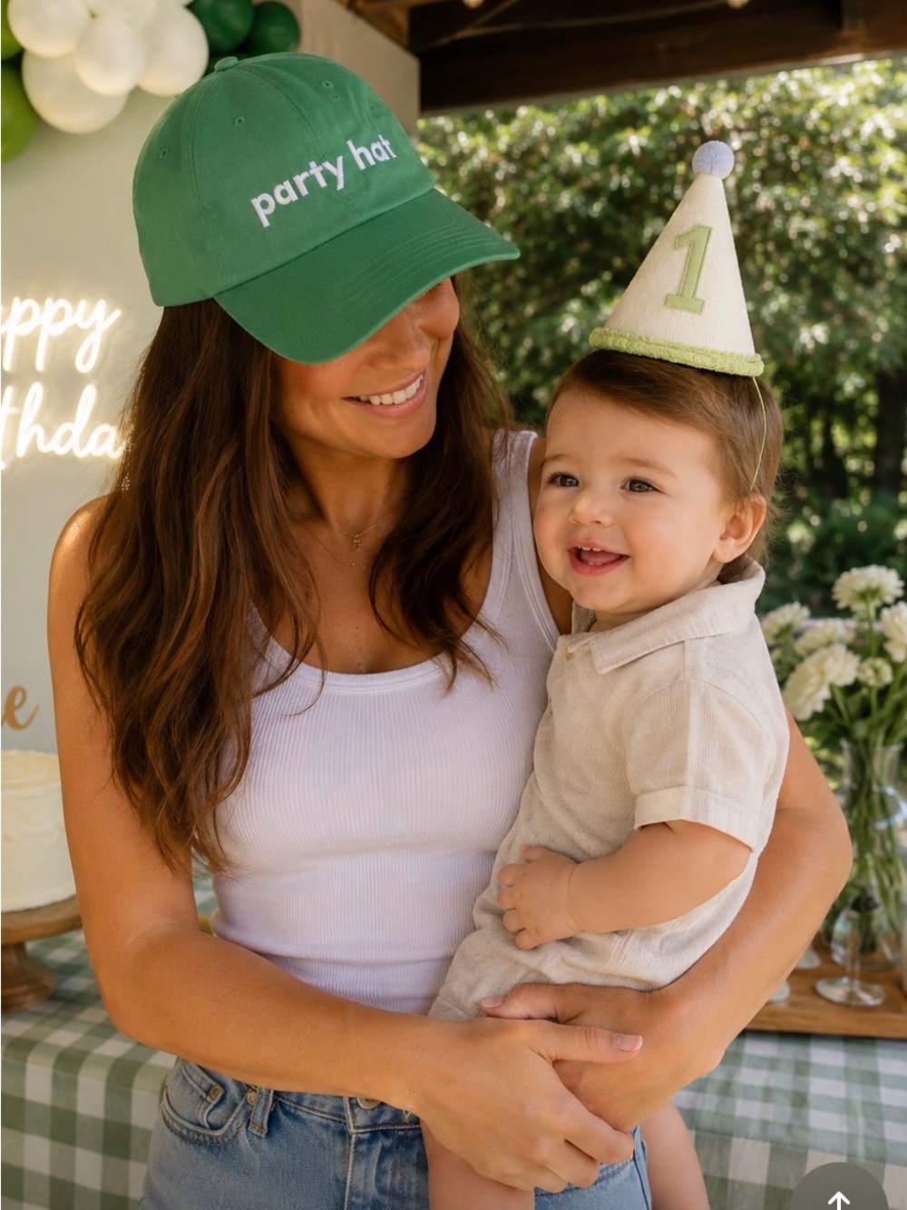 kate spade/target collab  Green "party hat" Embroidered Baseball Cap